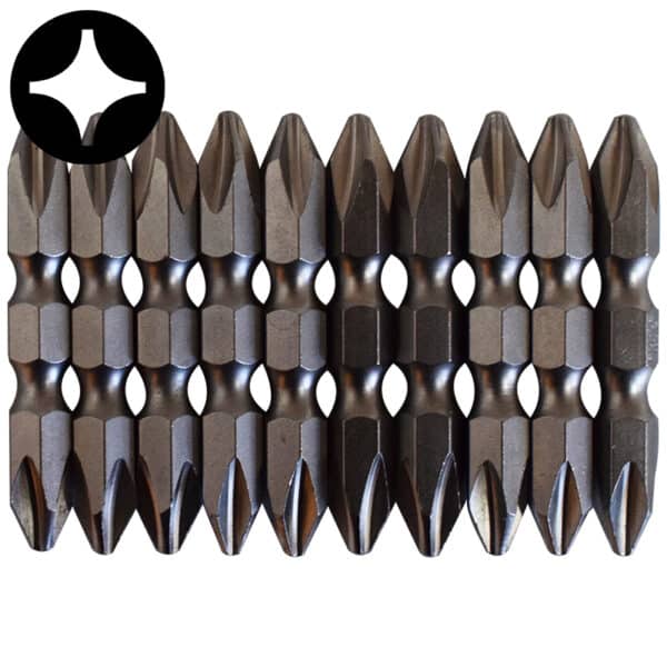 2101-web-4-600x600-1.jpg 10PC 1/4" Double End Phillips Bit Set 45MM Length - Image 1