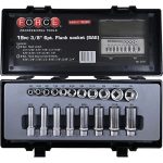 19PC 3/8" Drive 6PT Flank Socket Set 1/4"-7/8" 5/16"-3/4" 63MM Length