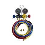 Aluminum 4 Way R410 AC Manifold Gauge Set with Sight Glass 80MM